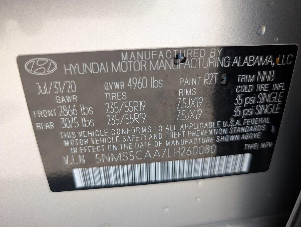 2020 Hyundai Santa Fe Limited 2.0T
