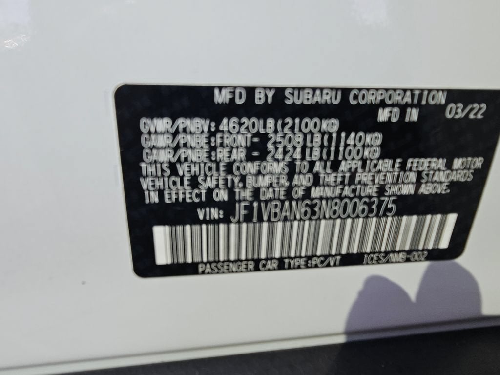 2022 Subaru WRX Limited